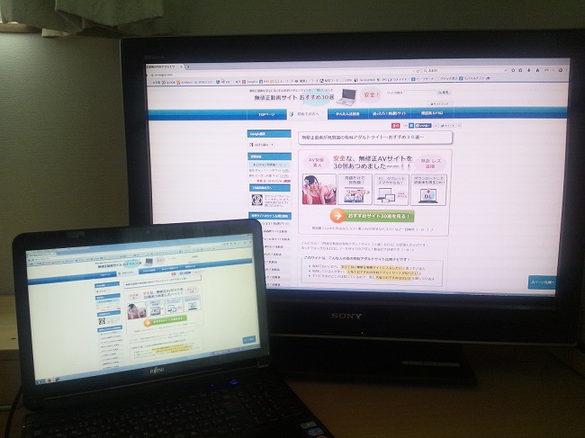 ノートPCとテレビを繋いで動画を見る